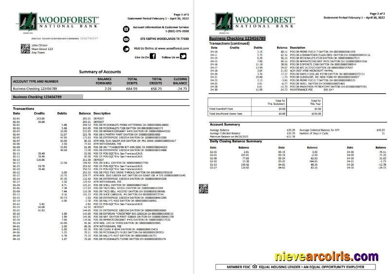 USA Woodforest 3 pages